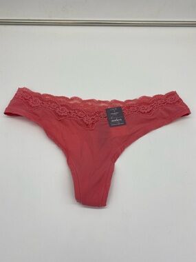 Women’s luxe stretch thong size L color coral new